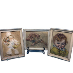 3 vintage Raised Relief 3D Prints Of Babies Kids 2 By Maud Tousey Fangel 9” X 7”